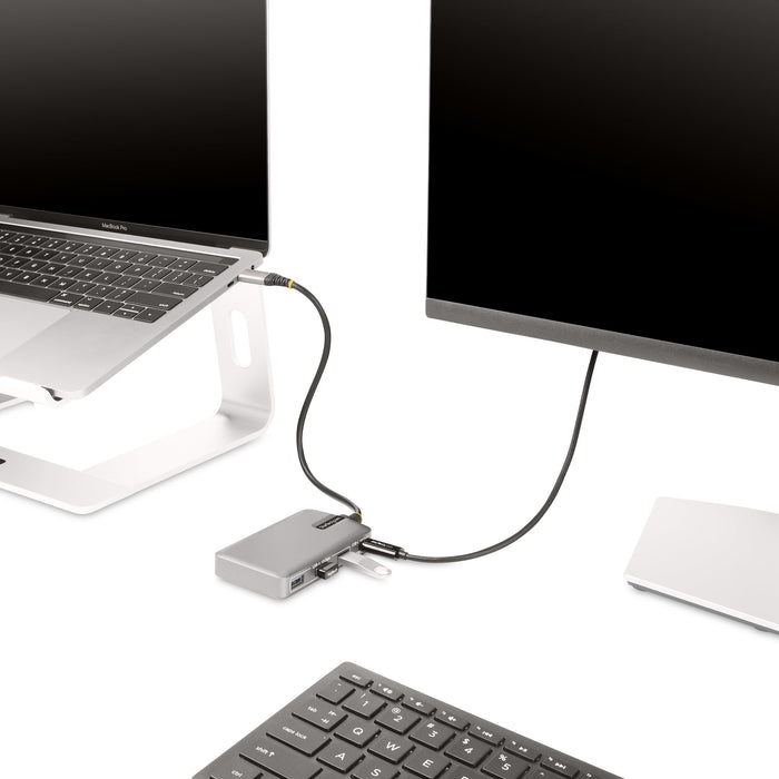 StarTech 4-Port USB-C Hub with USB-C DP Alt Mode Video Output 4K 60Hz - 3x USB-A, 1x USB Type-C, 100W Power Delivery Pass-Through, USB 3.2 10Gbps, 1ft/30cm Cable, Portable USB Hub (HB31C3A1CDPPD3)