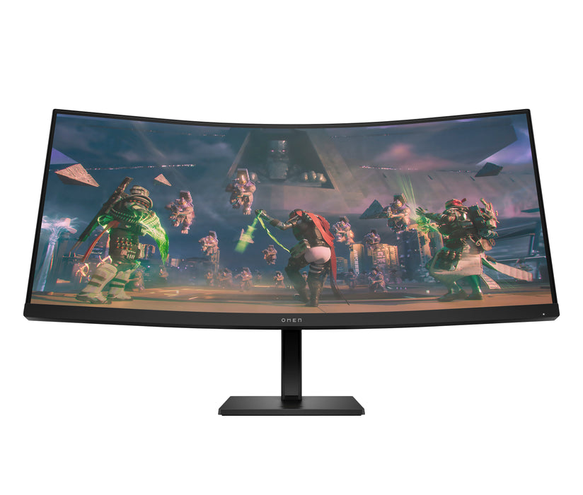 OMEN by HP OMEN by 34 inch WQHD 165Hz Curved Gaming Monitor - OMEN 34c, 86.4 cm (34"), 3440 x 1440 pixels, Wide Quad HD, LCD, 1 ms, Black