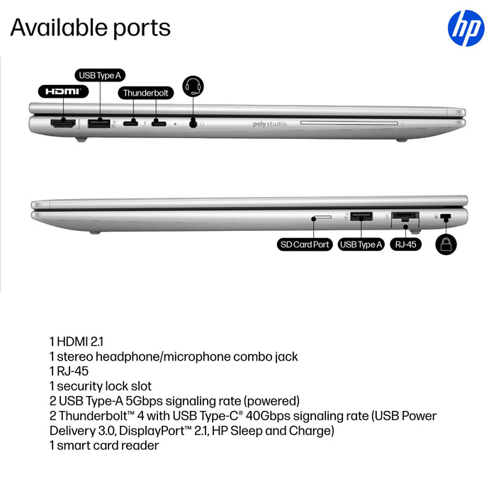 HP EliteBook 6 G1i AI, Intel Core Ultra 7, 40.6 cm (16"), 1920 x 1200 pixels, 16 GB, 512 GB, Windows 11 Pro