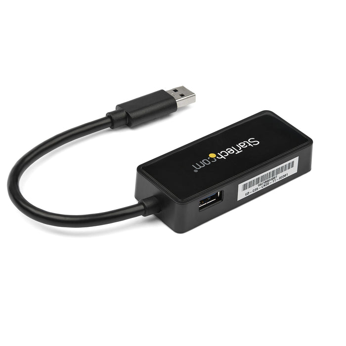 StarTech.com USB 3.0 Ethernet Adapter, USB 3.0 Network Adapter NIC with USB Port, USB to RJ45, USB Passthrough, Wired, USB, Ethernet, 5000 Mbit/s, Black
