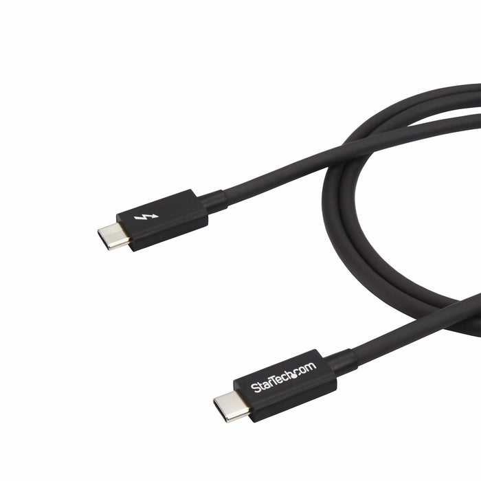 StarTech.com 3.3ft (1m) Thunderbolt 3 Cable, 20Gbps, 100W PD, 4K, Thunderbolt Certified, Compatible with Thunderbolt 4/USB 3.2/DisplayPort, Male, Male, 1 m, 20 Gbit/s, Black, Nickel