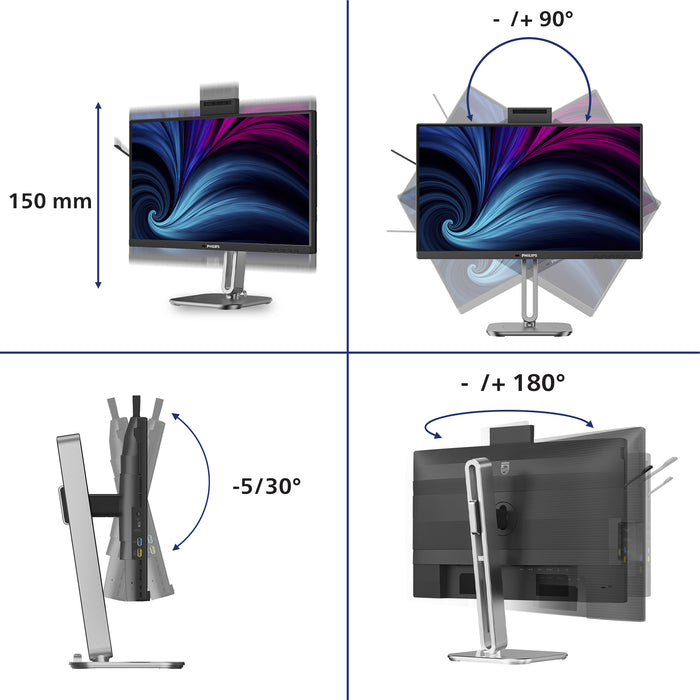 Philips 4000 series 24B2U4301H/00, 60.5 cm (23.8"), 1920 x 1080 pixels, Full HD, LCD, 4 ms, Grey