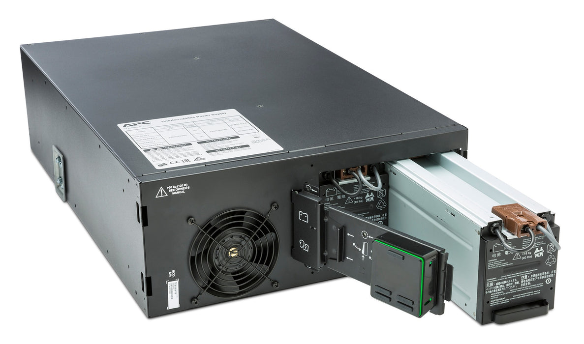 APC Smart-UPS On-Line SRT6KRMXLI - 6kW/VA, 6x C13 + 4x C19 + hardwire 1 phase output, rack mountable, Embedded NMC, Double-conversion (Online), 6 kVA, 6000 W, Sine, 100 V, 275 V