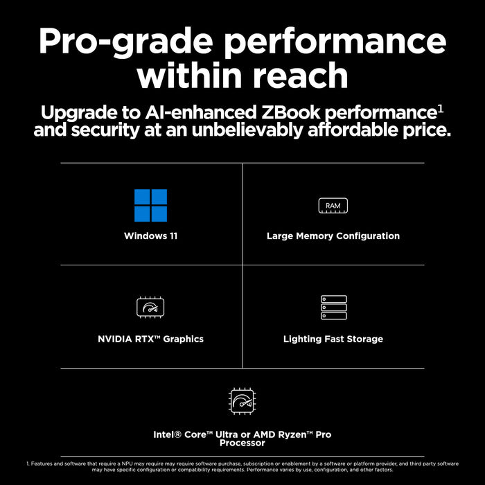 HP ZBook Power G11 A, AMD Ryzen™ 7, 3.8 GHz, 40.6 cm (16"), 2560 x 1600 pixels, 32 GB, 1 TB