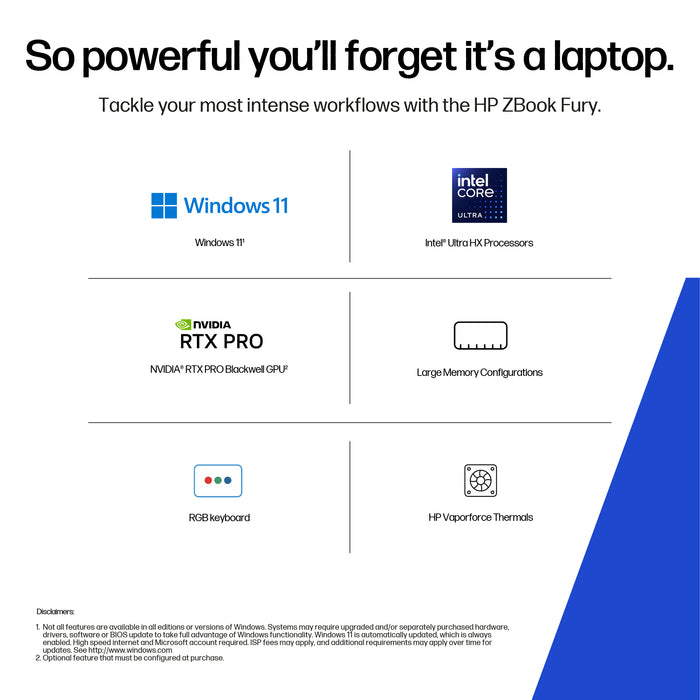HP ZBook Fury G1i Data Science, Intel Core Ultra 7, 45.7 cm (18"), 2560 x 1600 pixels, 32 GB, 1 TB, Windows 11 Pro