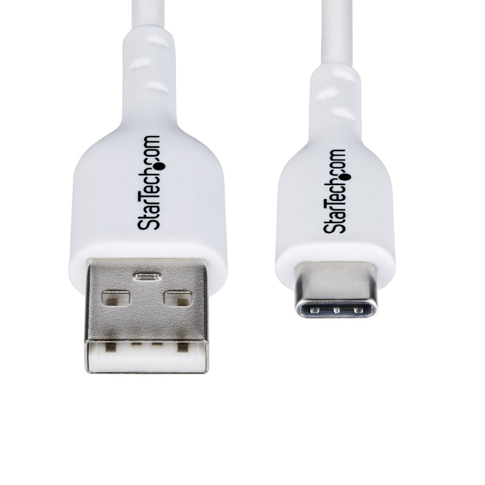 StarTech.com 3ft (1m) USB-A to USB-C Charging Cable, Charge & Sync, 3A, USB 2.0, TPE Jacket - White USB Charging Cord, 1 m, USB A, USB C, USB 2.0, 0.48 Gbit/s, White
