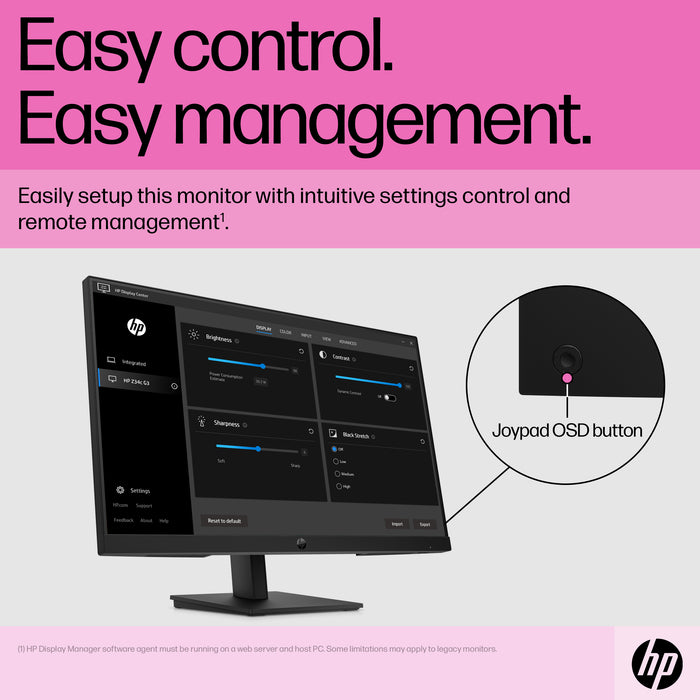 HP P24h G5 FHD Monitor, 60.5 cm (23.8"), 1920 x 1080 pixels, Full HD, LCD, 5 ms, Black