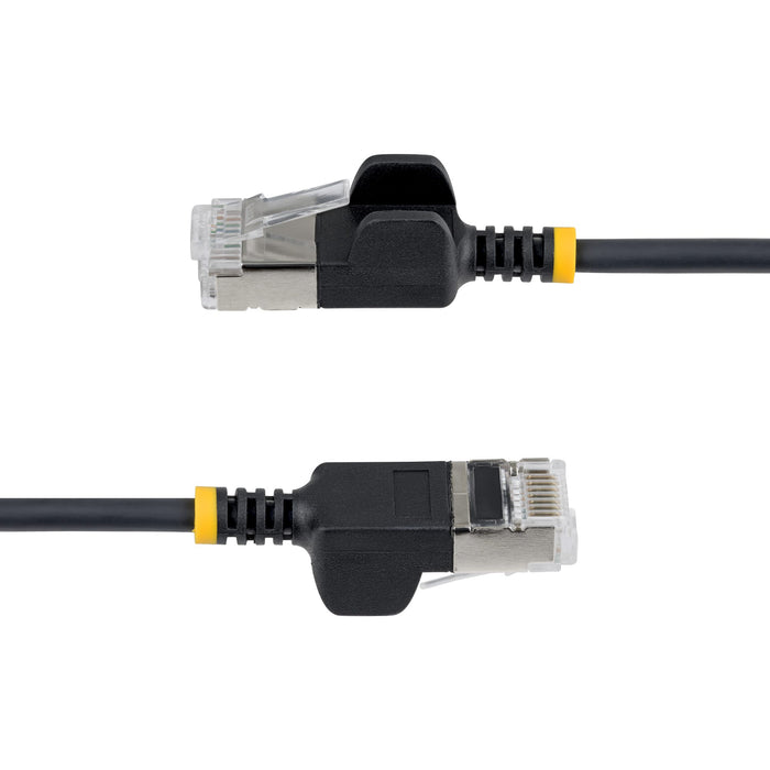 StarTech.com 50cm Black Ultra Slim Cat6A Ethernet Cable, Snagless, FTP, Pure Bare Copper Wire, 34AWG Slim RJ45 Network Patch Cord, Individually Tested, 0.5 m, Cat6a, U/FTP (STP), RJ-45, RJ-45, Black