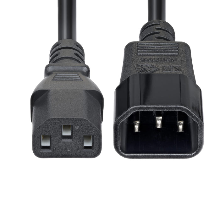 StarTech.com 4.5m (15ft) Power Extension Cord, C14 to C13 PDU Power Cord, 10A 250V, 14AWG, AC Power Cable for PDU/Power Supply, KEMA-KEUR Certified, 4.57 m, C14 coupler, C13 coupler, SJT, 250 V, 15 A