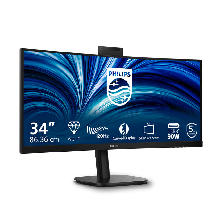 Philips 3000 series 34B2U3600CH/00, 86.4 cm (34"), 3440 x 1440 pixels, Wide Quad HD, LCD, 4 ms, Black