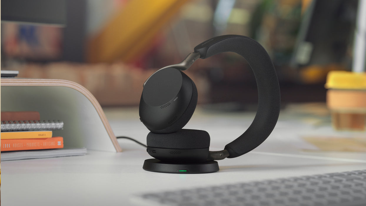Jabra Evolve3 75 - MS Link390c (Wireless Charging Pad) - Black, Wired & Wireless, 20 - 20000 Hz, 180 g, Headset, Black