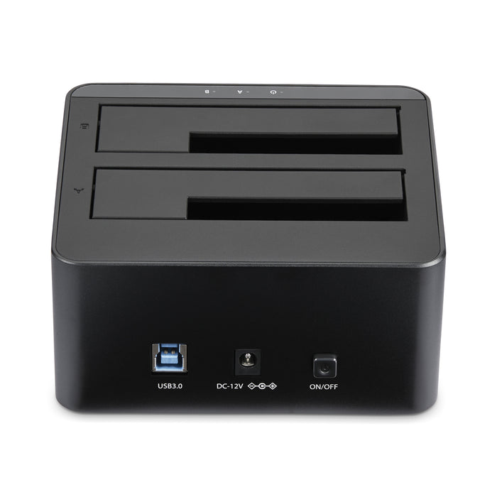 StarTech Dual-Bay USB 3.0 to SATA Hard Drive Docking Station, USB Hard Drive Dock, External 2.5/3.5" SATA I/II/III, SSD/HDD Docking Station, Hot-Swap Hard Drive Bays, Top-Loading (SDOCK2U33V)