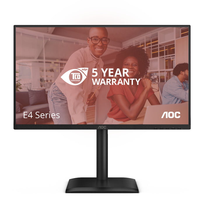 AOC 24E4U, 60.5 cm (23.8"), 1920 x 1080 pixels, Full HD, LED, 4 ms, Black