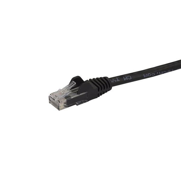 StarTech.com 15m CAT6 Ethernet Cable - Black CAT 6 Gigabit Ethernet Wire -250MHz 100W PoE RJ45 UTP Network/Patch Cord Snagless w/Strain Relief Individually Tested, 15 m, Cat6, U/UTP (UTP), RJ-45, RJ-45, Black