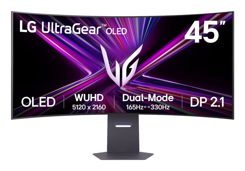LG UltraGear OLED GX9 5K2K 45GX950A Gaming Monitor, 114.3 cm (45"), 5120 x 2160 pixels, 5K Ultra HD, OLED, 0.03 ms, Black