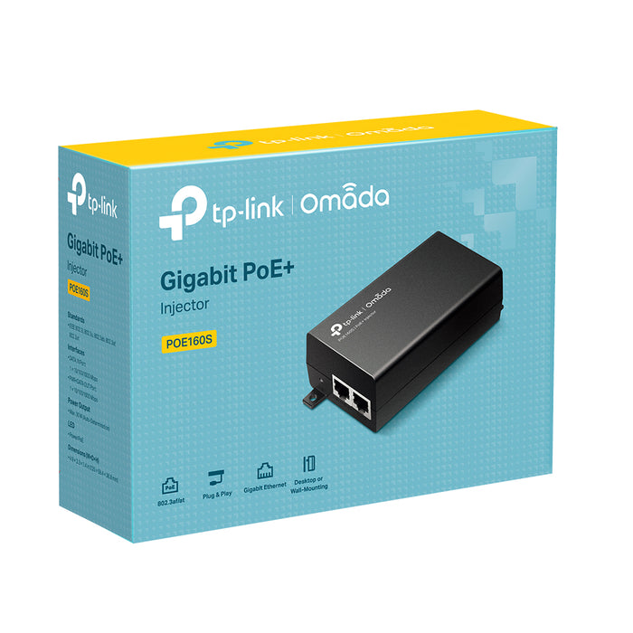 TP-Link Omada PoE+ Injector Adapter, Gigabit Ethernet, 10,100,1000 Mbit/s, 10/100/1000, IEEE 802.3ab, IEEE 802.3af, IEEE 802.3at, IEEE 802.3i, IEEE 802.3u, Cat3, Cat4, Cat5, Cat5e, Black