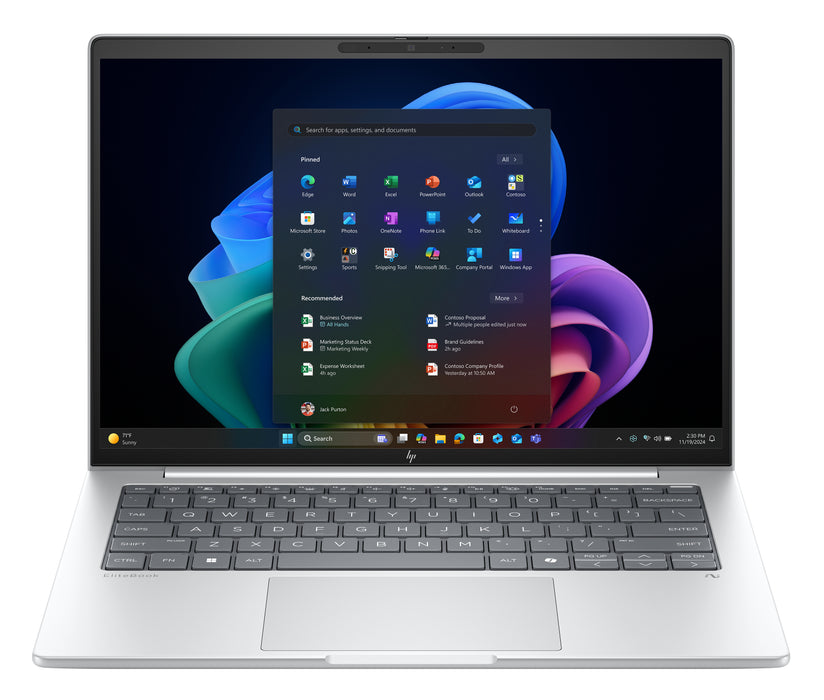 HP EliteBook 8 G1a Next Gen AI PC Wolf Pro Security Edition, AMD Ryzen AI 7, 2 GHz, 35.6 cm (14"), 1920 x 1200 pixels, 24 GB, 512 GB