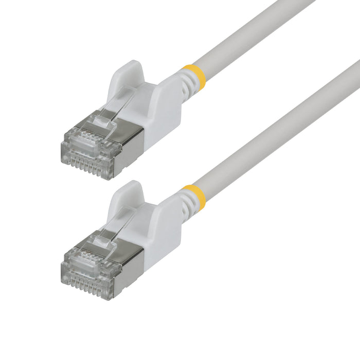 StarTech.com 2m White Ultra Slim Cat6A Ethernet Cable, Snagless, FTP, Pure Bare Copper Wire, 34AWG Slim RJ45 Network Patch Cord, Individually Tested, 2 m, Cat6a, U/FTP (STP), RJ-45, RJ-45, White