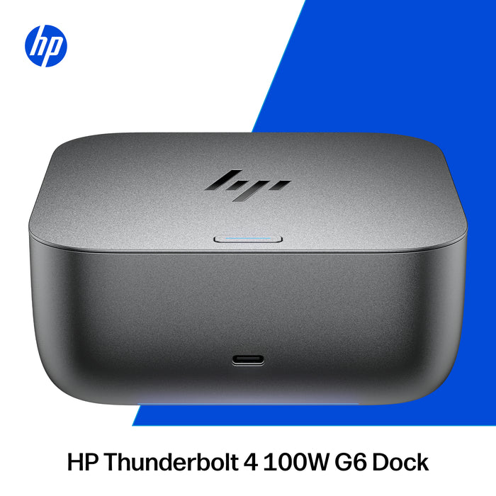 HP Thunderbolt 4 100W G6 Dock, Wired, Thunderbolt 4, 100 W, 10,100,1000,2500 Mbit/s, Grey, 5K Ultra HD