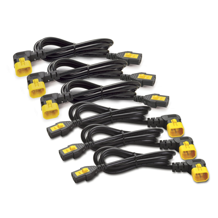 APC Power Cord Kit (6 ea), Locking, C13 to C14 (90 Degree), 1.2m, 1.21 m, IEC C14, C14 coupler, 10 A