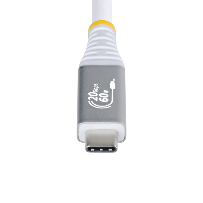 StarTech.com 3m (10ft) USB4 Cable, 20Gbps, USB-IF Certified USB-C Cable, 60W PD, 4K 120Hz DP 2.1, TPE Jacket, White USB-C Cord, 3 m, USB C, USB C, USB4 Gen 2x2, 20 Gbit/s, White