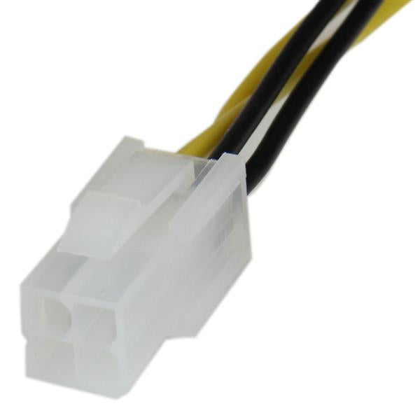 StarTech.com 8in ATX12V 4 Pin P4 CPU Power Extension Cable - M/F, ATX (4-pin), ATX (4-pin), 0.204 m, Male, Female, Black, White, Yellow