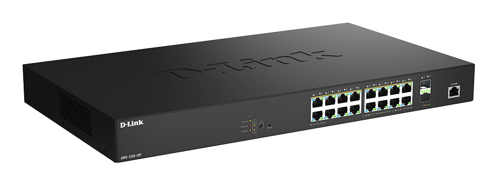 D-Link 18-Port 2.5G Multi-Gigabit PoE++ Smart Managed Switch with 2 x 10G SFP+ Ports, Managed, L2+, 2.5G Ethernet (100/1000/2500), Power over Ethernet (PoE), Rack mounting