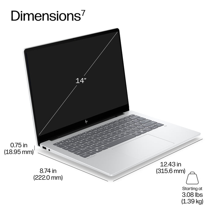 HP EliteBook 8 G2i 14 inch Notebook Next Gen AI PC Wolf Pro Security Edition, Intel Core Ultra 5, 35.6 cm (14"), 1920 x 1200 pixels, 32 GB, 512 GB, Windows 11 Pro