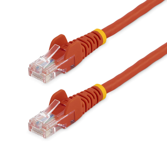 StarTech.com Cat5e Ethernet Patch Cable with Snagless RJ45 Connectors - 0.5 m, Red, 0.5 m, Cat5e, U/UTP (UTP), RJ-45, RJ-45, Red