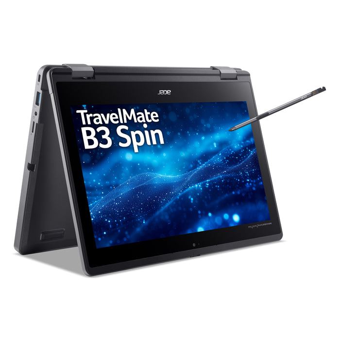 Acer TravelMate Spin B3 B3 Spin TMB311RN-33-TCO 11.6" Touchscreen N200 8GB 256GB Win11 Pro Education 2 in 1 Notebook, Intel® N, 29.5 cm (11.6"), 1920 x 1080 pixels, 8 GB, 256 GB, Windows 11 Pro