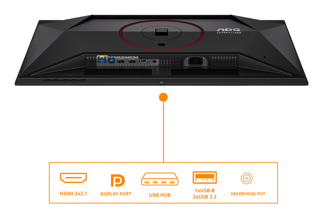 AOC G4 Q27G4SDR, 67.3 cm (26.5"), 2560 x 1440 pixels, Quad HD, QD-OLED, 0.03 ms, Black, Red