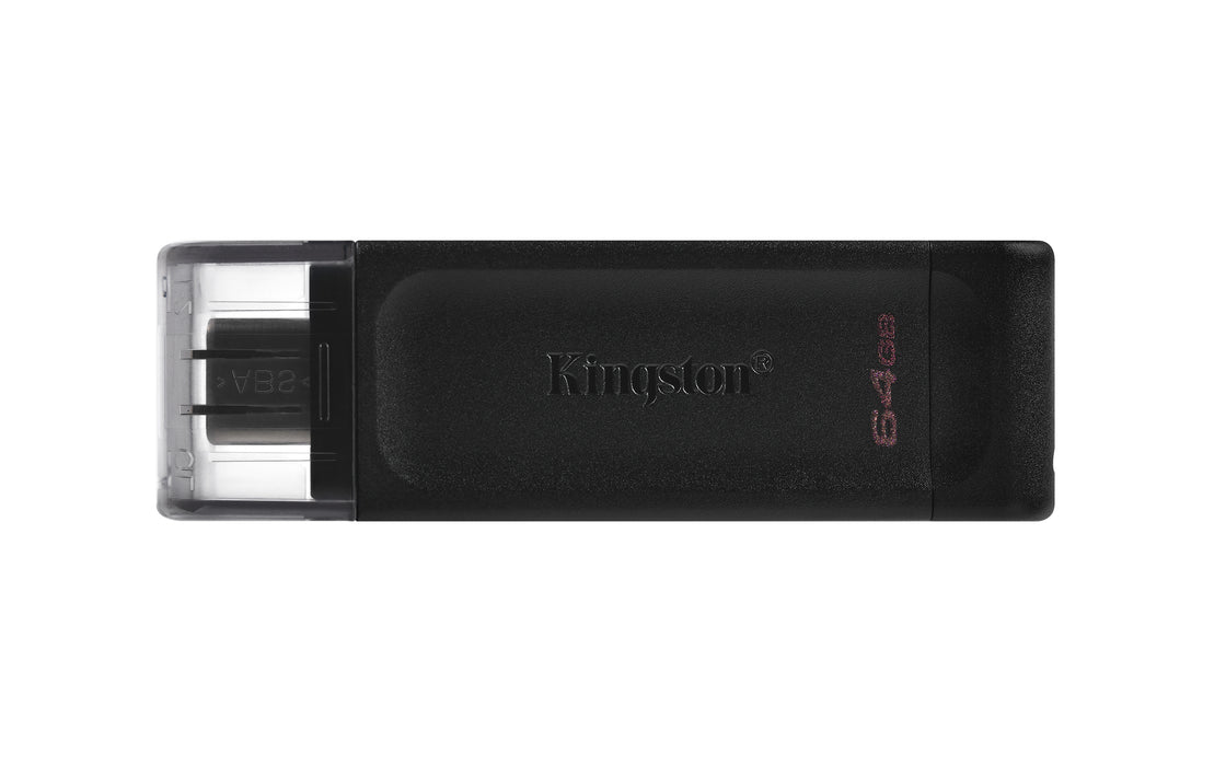 Kingston Technology DataTraveler 64GB USB-C 3.2 Gen 1 70, 64 GB, USB Type-C, 3.2 Gen 1 (3.1 Gen 1), Cap, 7 g, Black