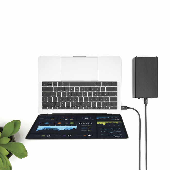 StarTech.com 2m (6.6ft) Thunderbolt 3 Cable, 20Gbps, 100W PD, 4K, Thunderbolt Certified, Compatible with Thunderbolt 4/USB 3.2/DisplayPort, Male, Male, 2 m, 20 Gbit/s, Black, Nickel
