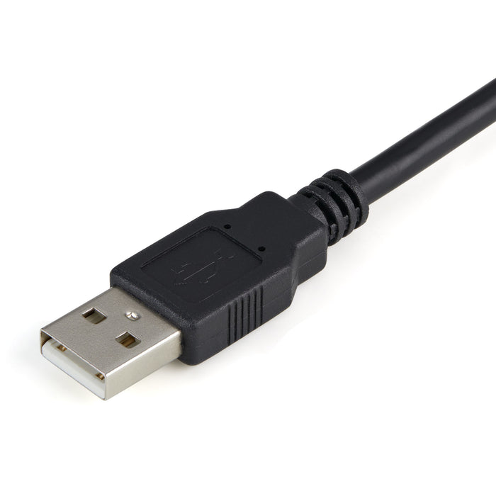 StarTech.com 6ft (1.8m) 1-Port FTDI USB to Serial RS232 Adapter Cable with COM Retention, USB to RS232 Adapter - TAA, DB-9, USB 2.0 A, 0.2 m, Black