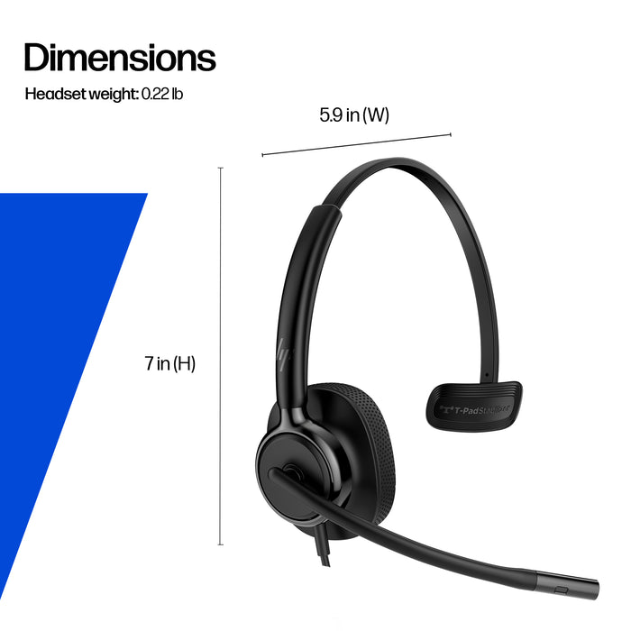 HP Poly Mission 415 Monaural USB Wired Headset, Wired, 99 g, Headset, Black