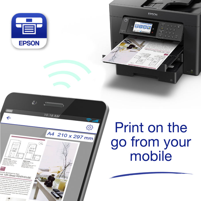 Epson WorkForce Pro WorkForce WF-7840DTWF, Inkjet, Colour printing, 4800 x 2400 DPI, A4, Direct printing, Black