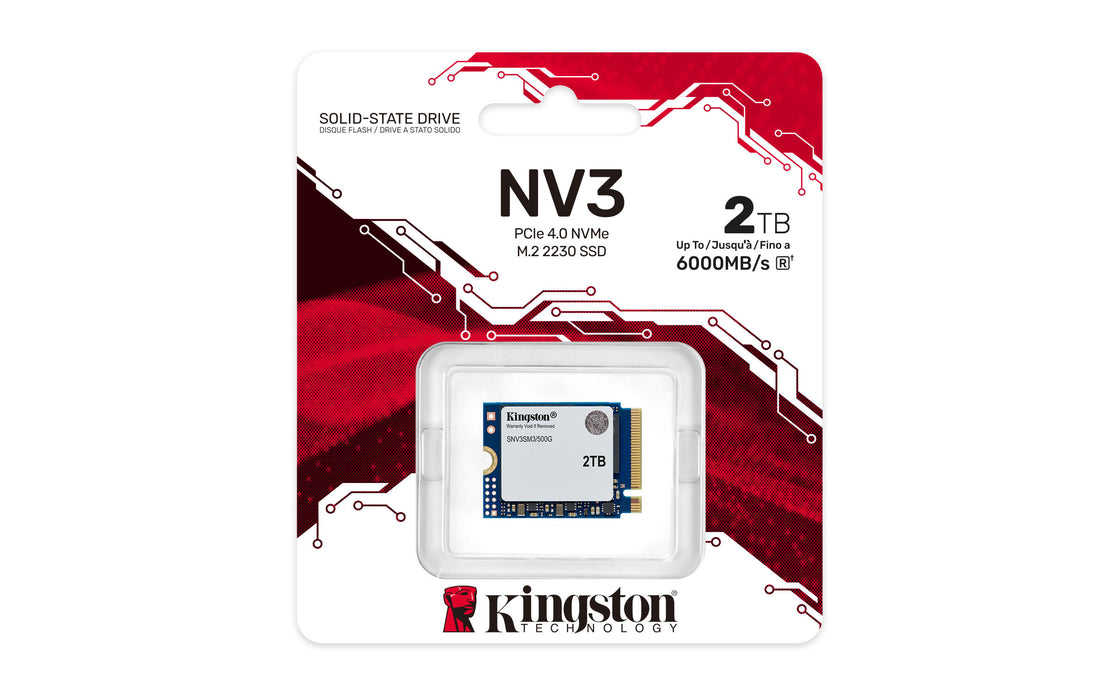 Kingston Technology 2000G NV3 M.2 2230 NVMe SSD, 2 TB, M.2, 6000 MB/s