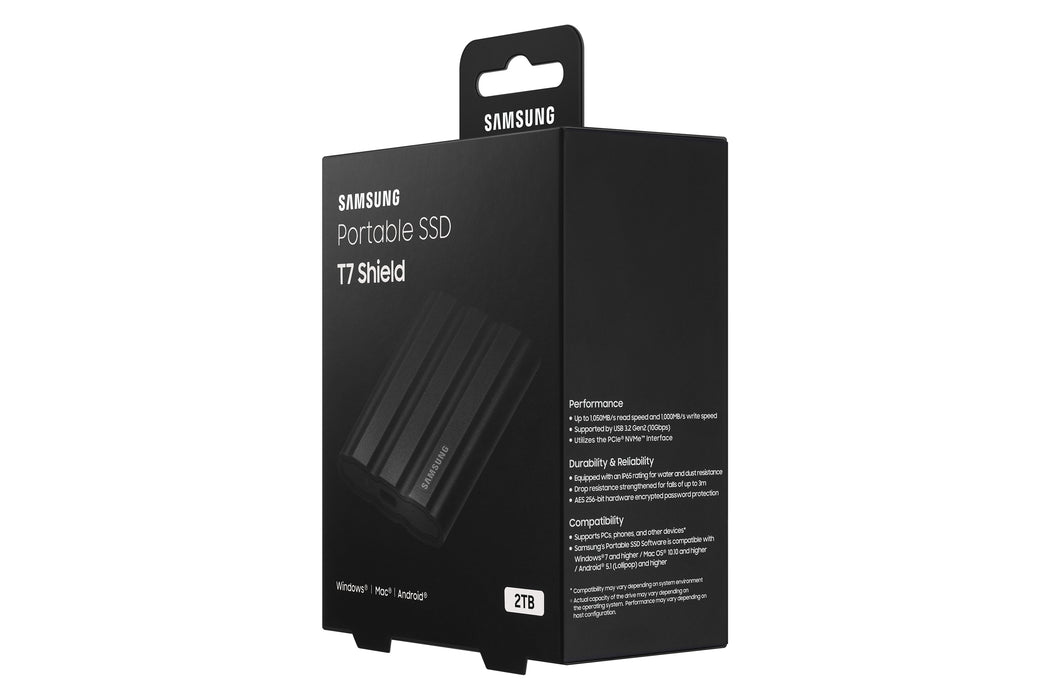 Samsung MU-PE2T0S, 2 TB, USB Type-C, 3.2 Gen 2 (3.1 Gen 2), 1050 MB/s, Password protection, Black