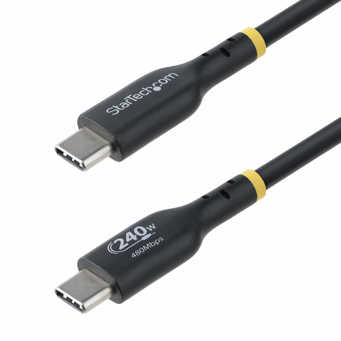 StarTech.com 13ft (4m) USB-C Charging Cable, Charge & Sync, 240W (5A) PD EPR, USB 2.0 Laptop Charger Cable, USB-IF Certified, TPE Jacket - Black USB C Charging Cord, 4 m, USB C, USB C, USB 2.0, 0.48 Gbit/s, Black