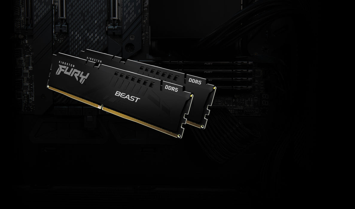 Kingston Technology FURY Beast 64GB 6000MT/s DDR5 CL36 DIMM (Kit of 2) Black, 64 GB, 2 x 32 GB, DDR5, 288-pin DIMM