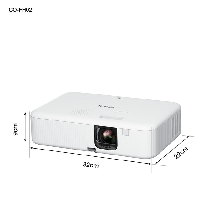 Epson CO-FH02, 3000 ANSI lumens, 3LCD, 1080p (1920x1080), 16:9, 660.4 - 9931.4 mm (26 - 391"), 0.9 - 10.4 m