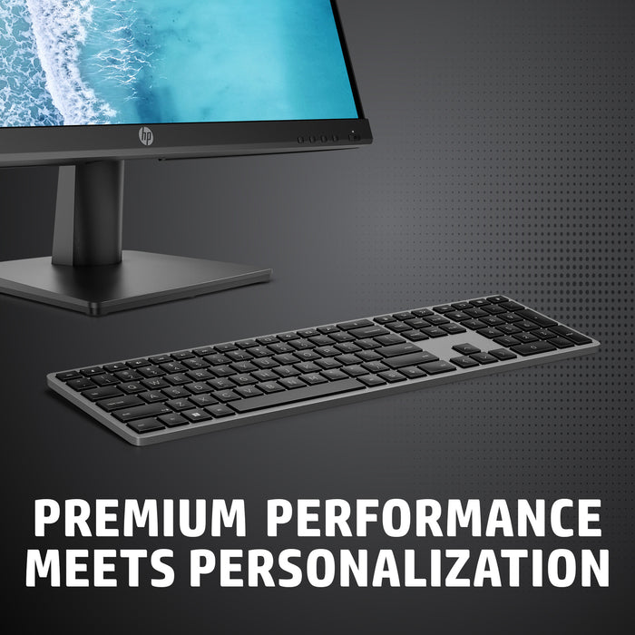 HP 975 Dual-Mode Wireless Keyboard, Full-size (100%), Wireless, RF Wireless + Bluetooth, Black