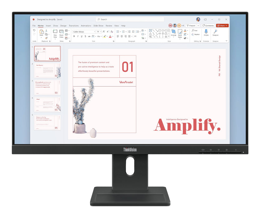 Lenovo ThinkVision E24-40 Monitor, 60.5 cm (23.8"), 1920 x 1080 pixels, Full HD, LCD, 6 ms, Black