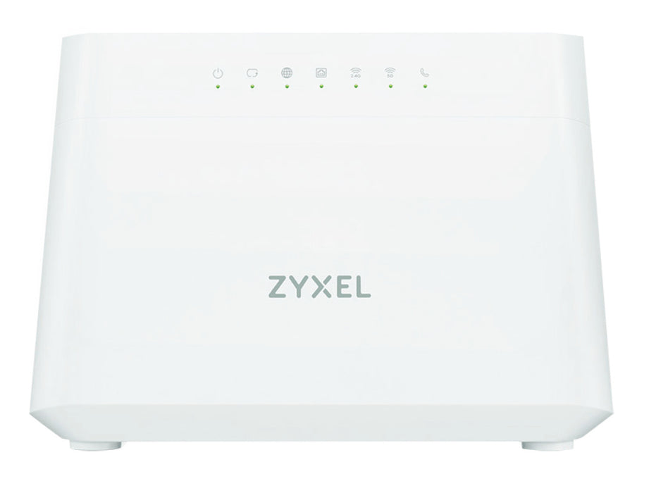 Zyxel DX3301-T0, Wi-Fi 6 (802.11ax), Dual-band (2.4 GHz / 5 GHz), Ethernet LAN, ADSL, White, Tabletop router