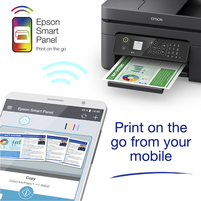 Epson WorkForce WF-2930DWF, Inkjet, Colour printing, 5760 x 1440 DPI, A4, Direct printing, Black