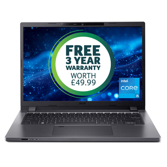Acer TravelMate P2 (TMP214-55-G2-TCO) Intel i5-1335U, 8GB, 256GB SSD, 14" WUXGA, Win11Pro Notebook, Intel® Core™ i5, 35.6 cm (14"), 1920 x 1200 pixels, 8 GB, 256 GB, Windows 11 Pro