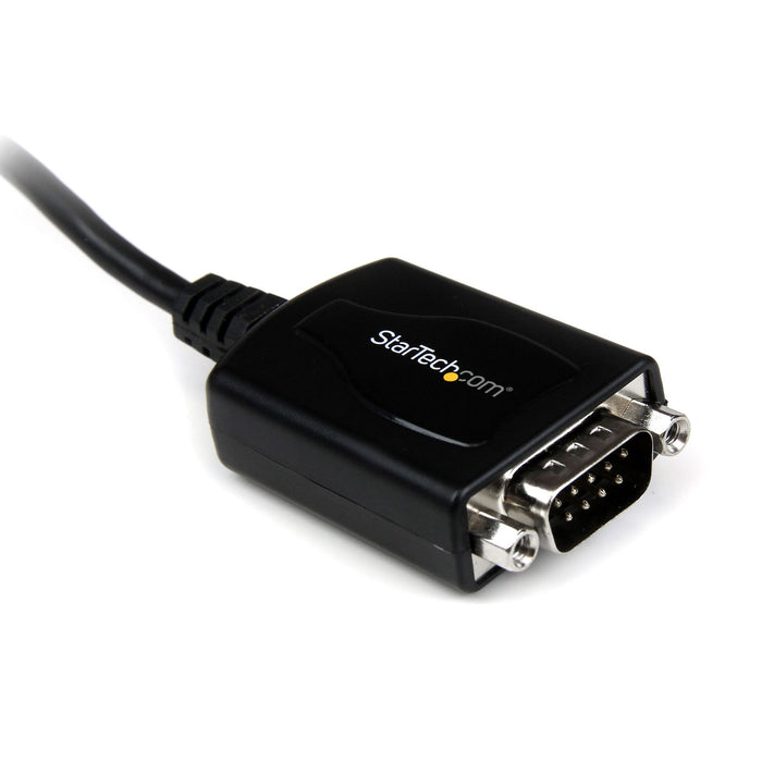 StarTech.com 1 ft USB to RS232 Serial DB9 Adapter Cable with COM Retention - TAA, Black, CE, FCC, Mac OS X 13.0 Ventura, 70 g, 1 pc(s), 174 mm