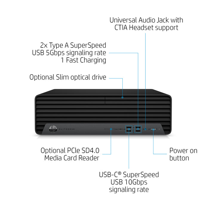 HP EliteDesk 800 G6, 2.9 GHz, Intel® Core™ i7, i7-10700, 16 GB, 512 GB, Windows 10 Pro