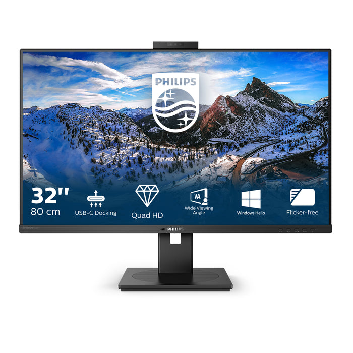 Philips P Line 326P1H/00, 80 cm (31.5"), 2560 x 1440 pixels, Quad HD, LED, 4 ms, Black
