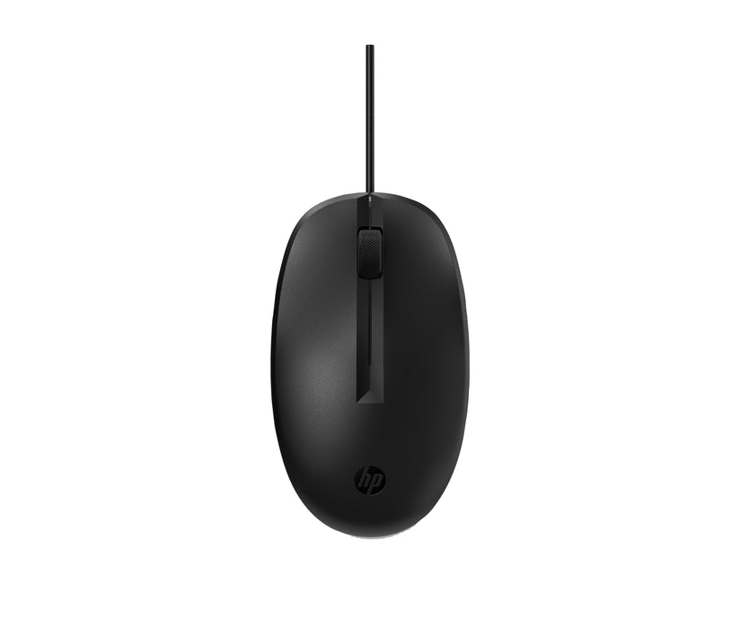 HP 125 Wired Mouse, Ambidextrous, Optical, USB Type-A, 1200 DPI, Black